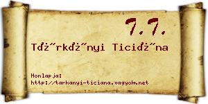 Tárkányi Ticiána névjegykártya